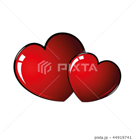 two red shiny hearts isolated on white background two red shiny hearts isolated on white background 44919741