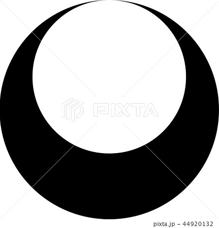 月輪 円 年賀状素材ｰ丸 黒ｰ和の素材 Png 透過 透明のイラスト素材
