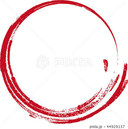 赤 年賀 丸ｰ円ｰ筆文字ｰ年賀状素材のイラスト素材