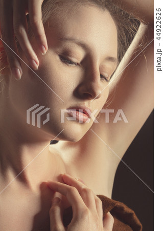 young sensual topless woman with closed eyes young sensual topless woman with closed eyes 44922626