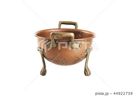 Vintage copper colander isolated on white  44922739