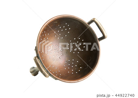 Vintage copper colander isolated on white 44922740