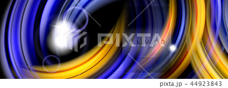 Background abstract design, flowing mixing liquid color waves on black 44923843