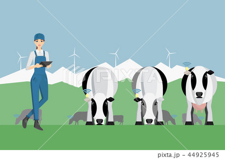 Woman farmer with digital tablet Woman farmer with digital tablet 44925945