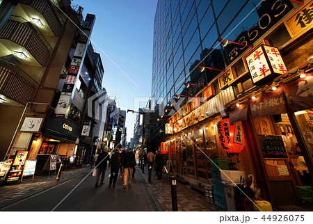 日本の東京都市景観　夜の新橋 44926075