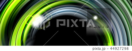 Background abstract design, flowing mixing liquid color waves on black 44927298