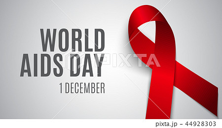 December 1 World AIDS Day Background. Red Ribbon Sign. Vector Illustration December 1 World AIDS Day Background. Red Ribbon Sign. Vector Illustration 44928303