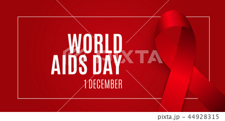 December 1 World AIDS Day Background. Red Ribbon Sign. Vector Illustration December 1 World AIDS Day Background. Red Ribbon Sign. Vector Illustration 44928315