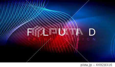 Neon glowing fluid wave lines, magic energy space light concept, abstract background wallpaper Neon glowing fluid wave lines, magic energy space light concept, abstract background wallpaper 44928316