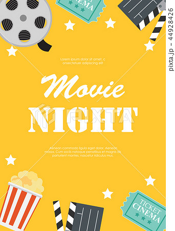 Abstract Movie Night Cinema Flat Background のイラスト素材