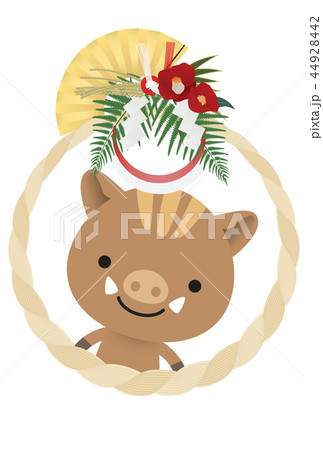 2019年亥年年賀状 2019年亥年年賀状 44928442