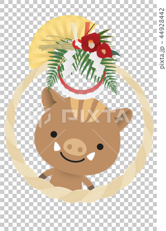 2019年亥年年賀状 2019年亥年年賀状 44928442