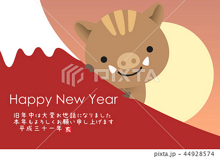 2019年亥年年賀状 44928574