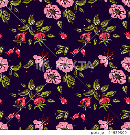 Rose seamless pattern in dark 44929309