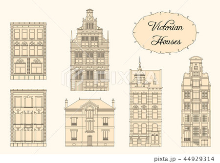 Victorian houses in monochrome 44929314