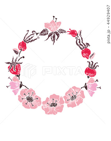 Rose linocut frame 44929407