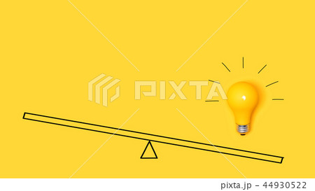 Idea light bulb on a scale 44930522