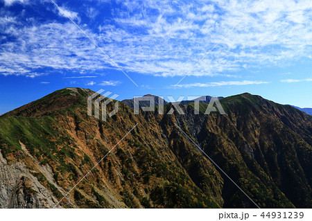 南アルプス塩見岳山頂への道 烏帽子岳登りからの小河内岳と荒川三山遠景 南アルプス塩見岳山頂への道 烏帽子岳登りからの小河内岳と荒川三山遠景 44931239