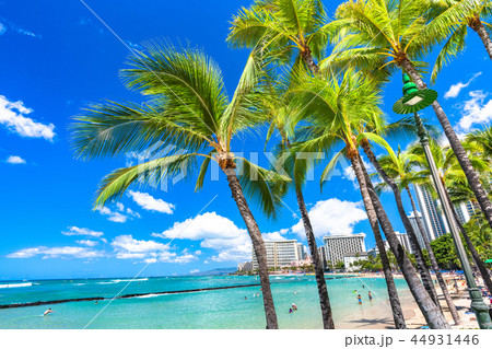 ハワイ ワイキキビーチ ホノルルの写真素材