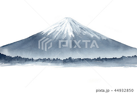 富士山 水墨画 墨絵のイラスト素材 [44932850] - PIXTA