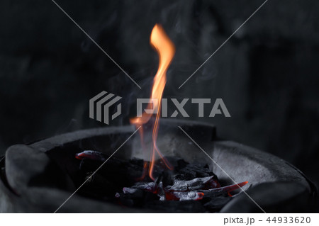 The flames are burning in the furnace. 44933620