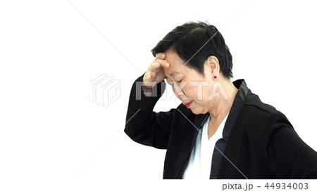 Asian senior business woman upset unhappy  44934003