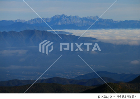 南アルプス塩見岳山頂への道 本谷山稜線からの北アルプス槍穂高連峰遠景 南アルプス塩見岳山頂への道 本谷山稜線からの北アルプス槍穂高連峰遠景 44934887