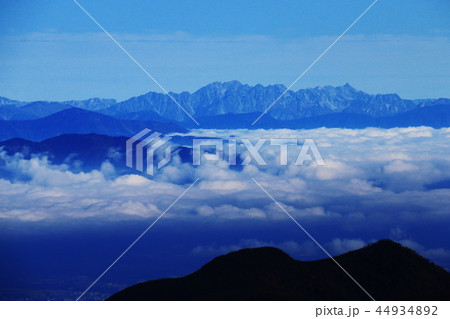 南アルプス塩見岳山頂への道 本谷山稜線からの北アルプス槍穂高連峰遠景 南アルプス塩見岳山頂への道 本谷山稜線からの北アルプス槍穂高連峰遠景 44934892