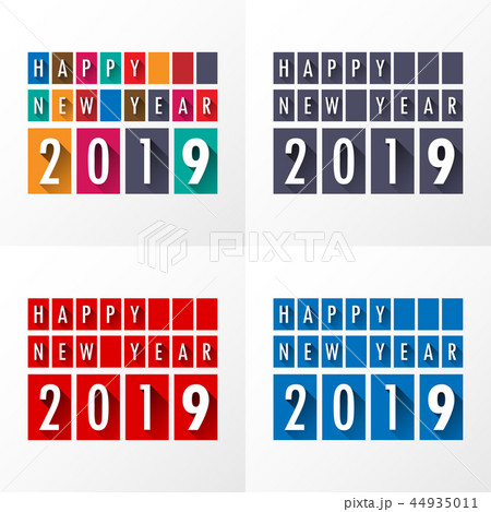 Happy new 2019 year. Greetings card.  44935011
