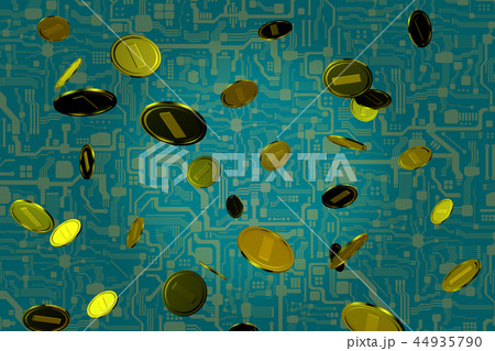 仮想通貨イメージ（お金が降り注ぐイメージ） 44935790