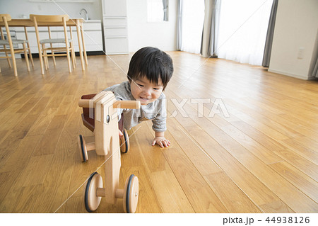 木馬で遊ぶ男の子 44938126