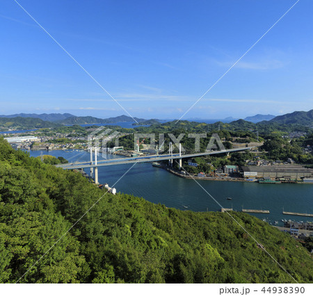 新尾道大橋 尾道大橋 浄土寺山 不動岩展望台から の写真素材