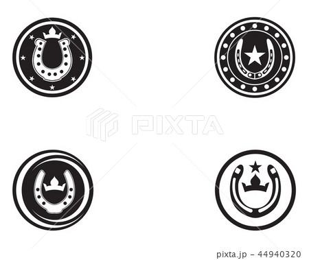 Horse shoes black logo and symbols vector template Horse shoes black logo and symbols vector template 44940320