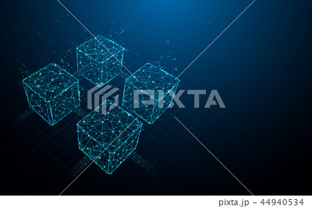 Blockchain form lines and particle style 44940534