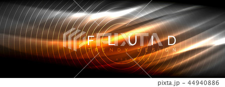 Neon glowing fluid wave lines, magic energy space light concept, abstract background wallpaper 44940886