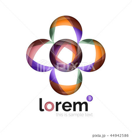Abstract geometric design logo made of flowing elements 44942586