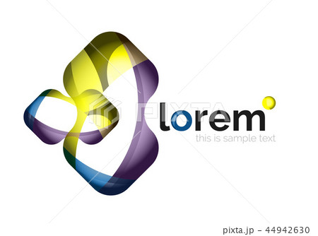 Abstract geometric logo created with overlapping smooth shapes 44942630