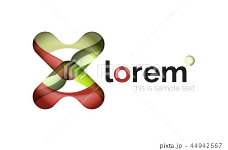 Abstract geometric logo created with overlapping smooth shapes 44942667