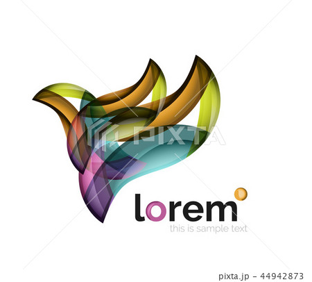 Abstract geometric logo created with overlapping smooth shapes 44942873