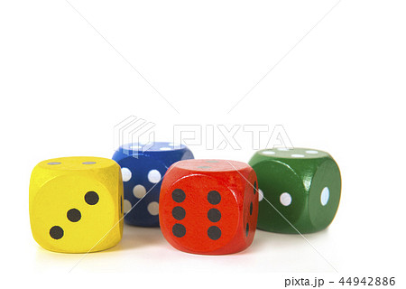 Four colorful gaming dices in a row Four colorful gaming dices in a row 44942886