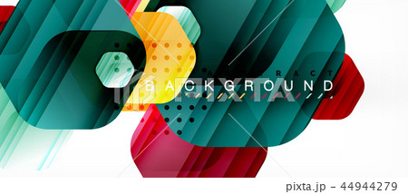 Glossy color hexagons modern composition background, shiny glass design 44944279