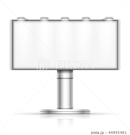 Advertising outdoor blank billboard isolated on white vector mockup. Advertising outdoor blank billboard isolated on white vector mockup. 44945461
