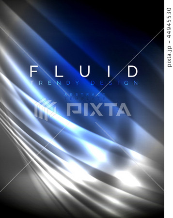 Neon glowing wave, magic energy and light motion background. Vector illustration Neon glowing wave, magic energy and light motion background. Vector illustration 44945530