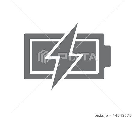 Vector power battery with lightning bolt icon. Fully charged accumulator symbol and sign 44945579