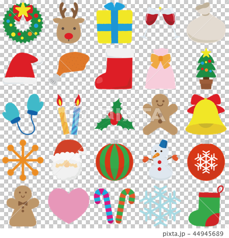 クリスマスアイコン カラー のイラスト素材
