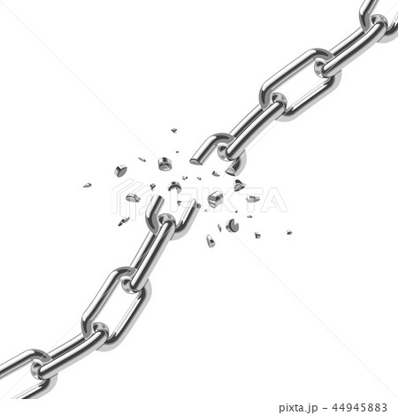 Broken steel chain links freedom vector concept 44945883