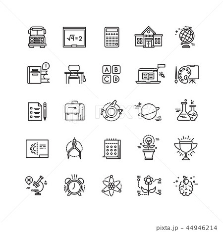 Education, school, science, learning thin line vector icons Education, school, science, learning thin line vector icons 44946214