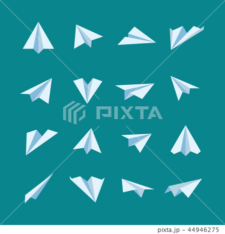 Paper planes flat vector icons set 44946275