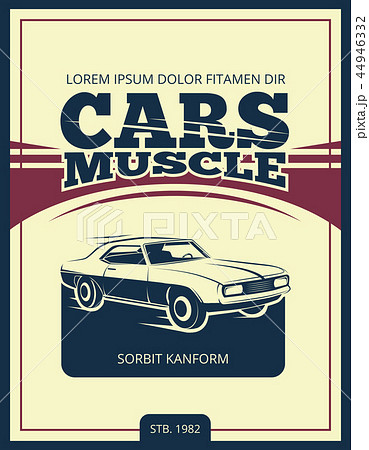 Vector Vintage Poster With Retro Car 70sのイラスト素材
