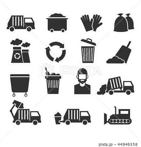 Trash recycle garbage waste vector icons Trash recycle garbage waste vector icons 44946358